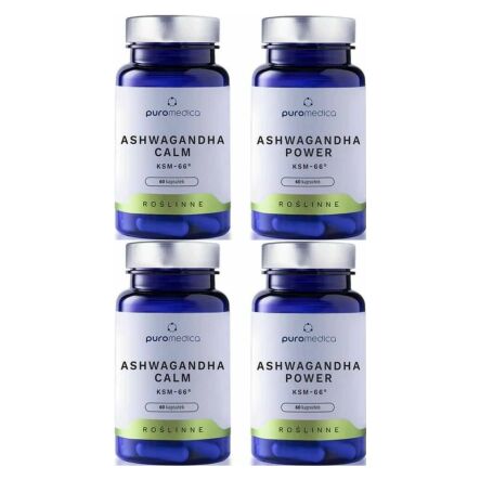 2 x Pakiet Ashwagandha CALM+ POWER 120 Kapsułek (2x 60 Kapsułek) - Puromedica