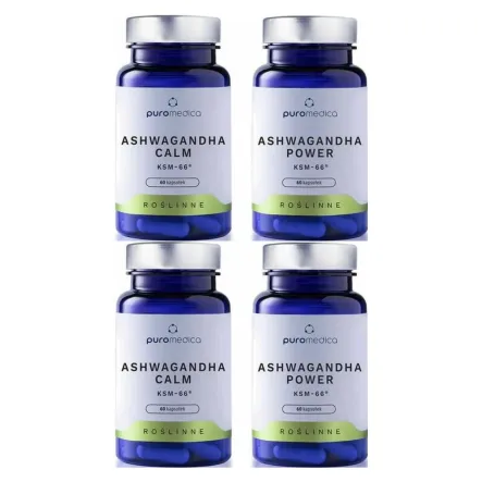 2 x Pakiet Ashwagandha CALM+ POWER 120 Kapsułek (2x 60 Kapsułek) - Puromedica