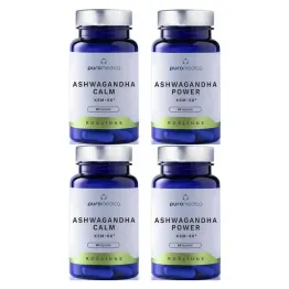 2 x Pakiet Ashwagandha CALM+ POWER 120 Kapsułek (2x 60 Kapsułek) - Puromedica