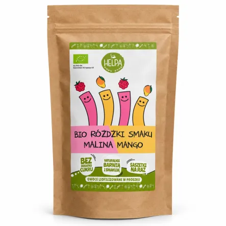 Bio Różdżki Smaku Malina Mango 20 g (10 Saszetek po 2 g) - Helpa