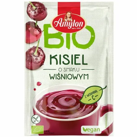 Kisiel o Smaku Wiśniowym Bezglutenowy BIO 30 g - Amylon