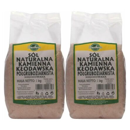2 x Sól Kamienna Kłodawska Półgruboziarnista Niejodowana 1 kg Smakosz