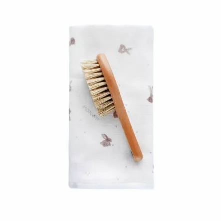 Szczotka na Ciemieniuchę z Muślinową Myjką (Beżowe Króliczki) - Lullaove