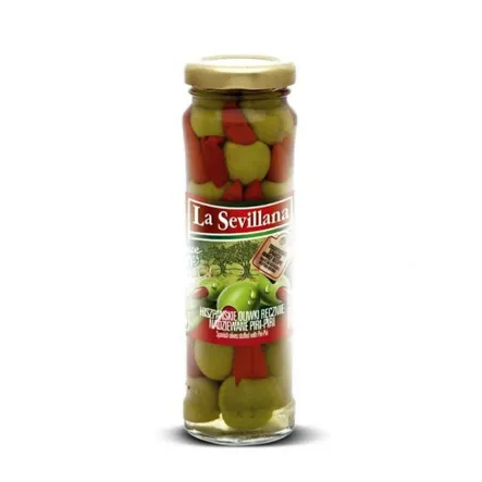 Oliwki Zielone Nadziewane Piri - Piri 156 ml - La Sevillana