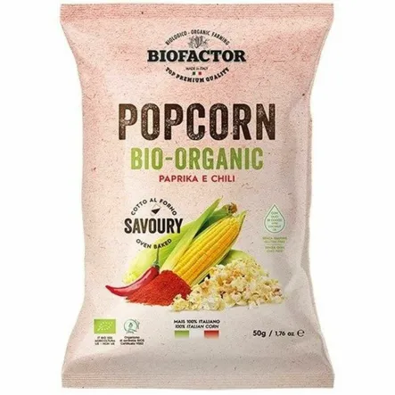 Popcorn Papryka - Chili Bezglutenowy BIO 50 g - Biofactor