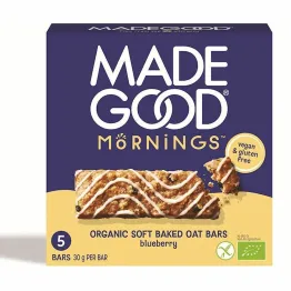 Batoniki Owsiane z Jagodami Bezglutenowe Bio 150 g (5 x 30 g) - Made Good