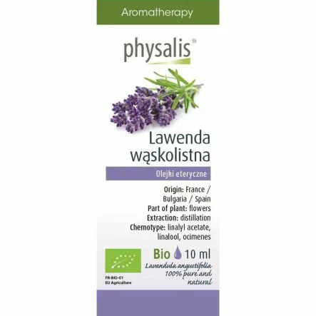 Olejek Eteryczny Lawenda Wąskolistna Bio 10 ml - Physalis