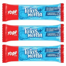 3 x Baton Owocowy Kokos Morela 50 g - Yoga Life