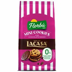 Mini Ciastka z Kawałkami Czekolady w Polewie Czekoladowej Gorzkiej Bez Dodatku Cukru 80 g - Florbu