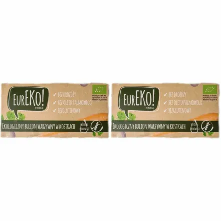 2 x Bulion Warzywny w Kostkach Bezglutenowy Bio 100 g - Eureko