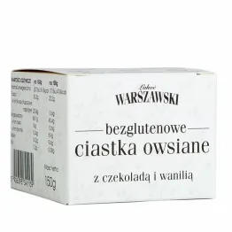 Ciastka Owsiane Bezglutenowe z Czekoladą i Wanilią 150 g - Łakoć Warszawski