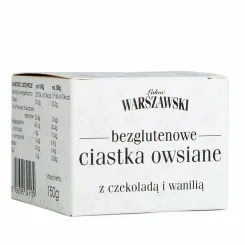Ciastka Owsiane Bezglutenowe z Czekoladą i Wanilią 150 g - Łakoć Warszawski