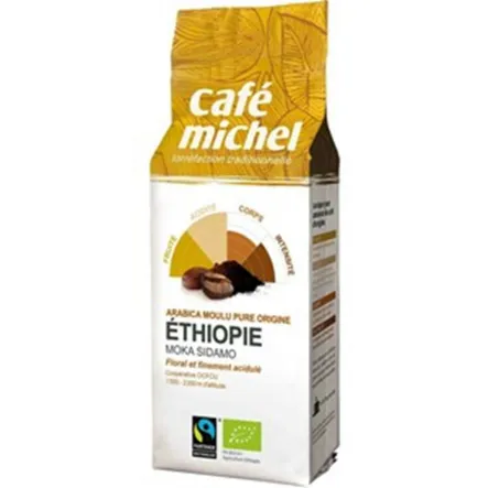 Kawa Mielona Arabica Moka Sidamo Etiopia Fair Trade Bio 250 g Cafe Michel
