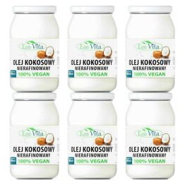 6 x Olej Kokosowy Nierafinowany 900 ml - EOOVITA