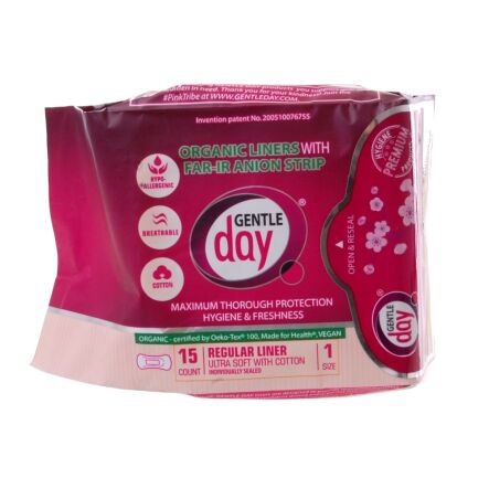 Wkładki Higieniczne z Paskiem Anionowym 15 Sztuk - Gentle Day