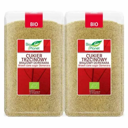 2 x Cukier Trzcinowy Brązowy Bio 1 kg - Bio Planet