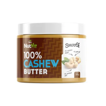 100% Masło z Orzechów Nerkowca Gładkie 500 g NutVit 