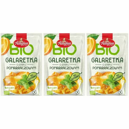 3 x Galaretka o Smaku Pomarańczowym  z Agarem Bezglutenowa Bio 40 g -Amylon