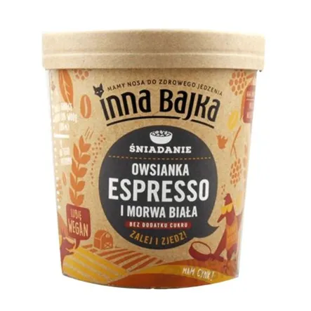 Owsianka Espresso i Morwa Biała Bez Dodatku Cukru  70 g - Inna Bajka - Przecena Krótka Data Minimalnej Trwałości