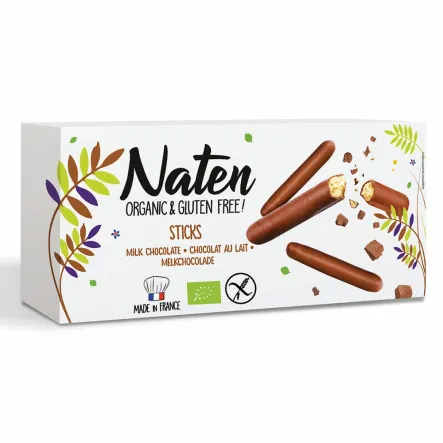 Ciastka w Polewie Czekoladowej Sticks Bezglutenowe Bio 130 g - Naten