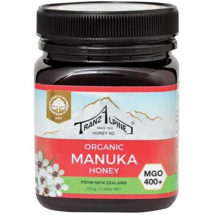 Miód Manuka Mgo 400+ Bio 250 g - Tranzalpine - Wyprzedaż