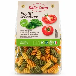 Makaron Fusilli Świderki Trójkolorowy BIO 400 g - Dalla Costa