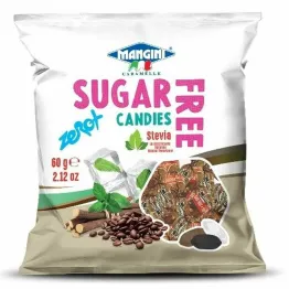 Cukierki o Smaku Kawowym ze Stewią Bez Dodatku Cukru 60 g - MANGINI