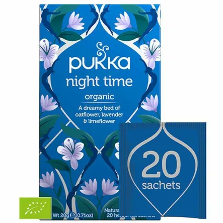 Herbatka Ziołowa Night Time BIO 20 g (20 saszetek) - Pukka 