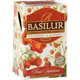 Herbatka Owocowa STRAWBERRY i RASPBERRY 45 g (25x 1,8 g) - Basilur