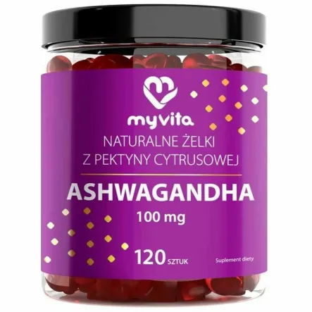 Żelki Naturalne Ashwagandha 120 Sztuk - MyVita