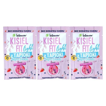 3 x Kisiel Fit z Tapioki Truskawkowy 30 g Intenson 