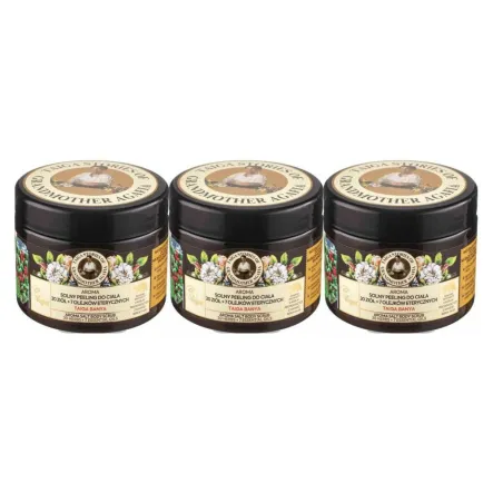 3 x Naturalny Wygładzający Peeling Solny do Ciała 30 Ziół + 7 Olejków Eterycznych 300 ml - Agafia