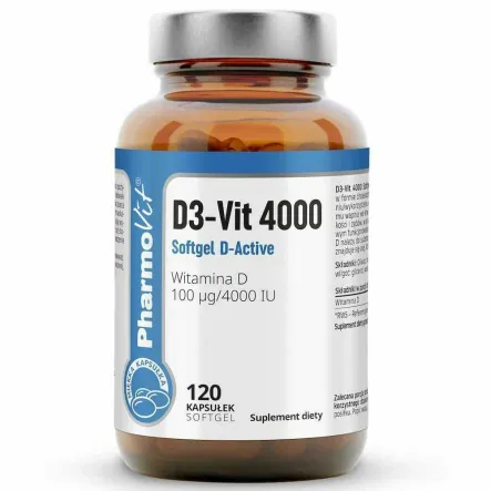 D3-Vit 4000 Softgel D-Active 120 Kapsułek - Pharmovit