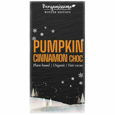 Tabliczka Kakaowa Dynia & Cynamon Bezglutenowa Bio 60 g - Benjamissimo