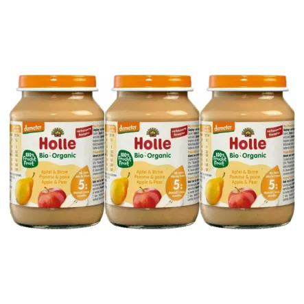 3 x Deser Dla Niemowląt Jabłko i Gruszka Bio Demeter 190 g - Holle