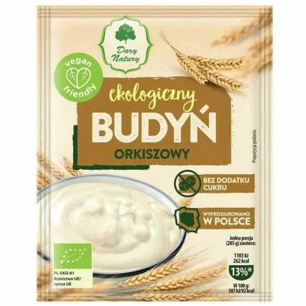 Budyń Orkiszowy Bez Dodatku Cukru EKO 40 g - Dary Natury