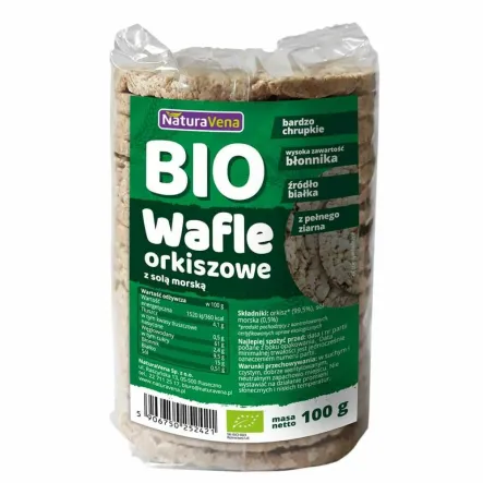 Wafle Orkiszowe z Solą Morską Bio 100 g - NaturAvena