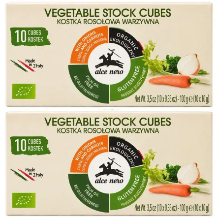 Zestaw 2 x Kostki Warzywne Bio 100 g (10x 10 g)  - Alce Nero