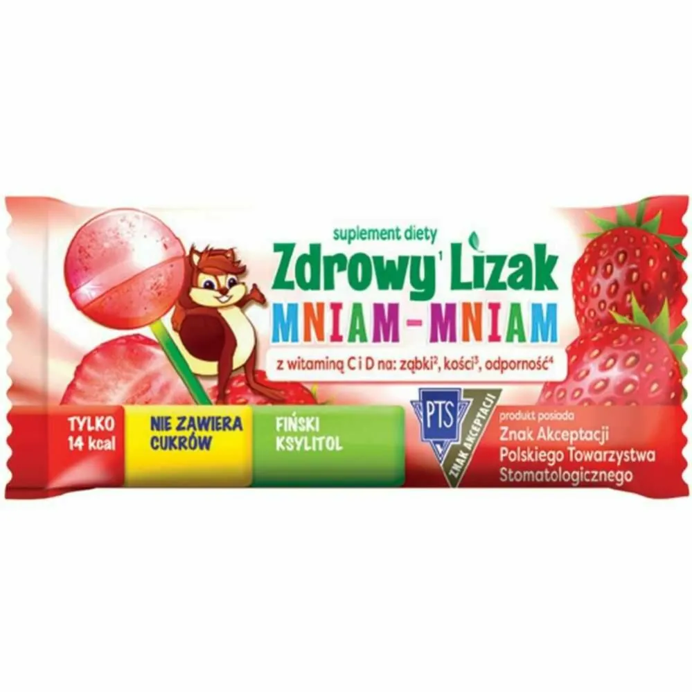 Zdrowy Lizak Mniam-Mniam TRUSKAWKA Kulka 6 g - Starpharma