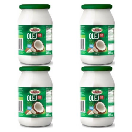 Zestaw 4 x Olej Kokosowy Extra Virgin Nierafinowany Surowy Zapachowy 900 ml - Targroch