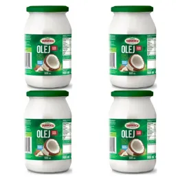 Zestaw 4 x Olej Kokosowy Extra Virgin Nierafinowany Surowy Zapachowy 900 ml - Targroch
