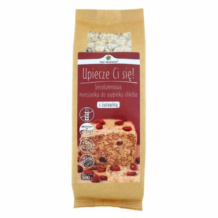 Mieszanka do Wypieku Chleba Bezglutenowego z Żurawiną 500 g - Pięć Przemian