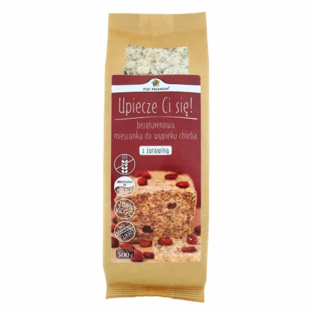 Mieszanka do Wypieku Chleba Bezglutenowego z Żurawiną 500 g - Pięć Przemian