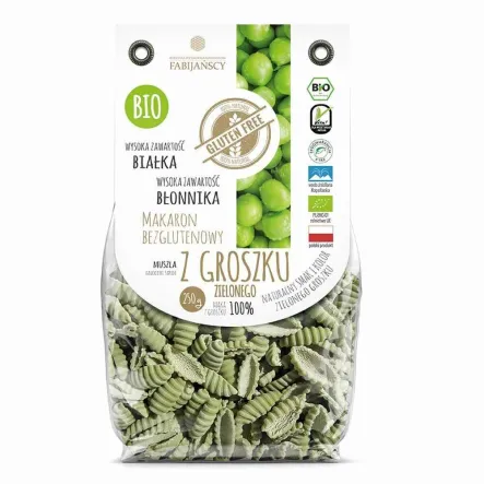 Makaron Bezglutenowy Groszek Zielony Bio Muszla 250 g - Fabijańscy