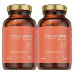 2 x MyBestCOLOSTRUM Kids Pastylki Pudrowe o Smaku Wiśniowym 60 Sztuk - MyBestPharm