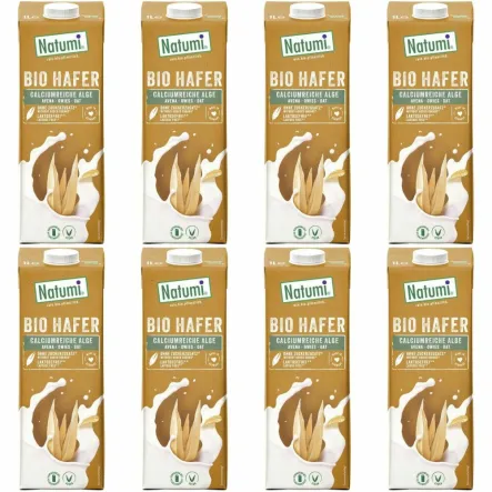 8 x Napój Owsiany z Algami Morskimi Bez Dodatku Cukru UHT Bio 1 l - Natumi