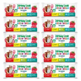 10 x Zdrowy Lizak Mniam - Mniam na Gardło Łezka Malina - Starpharma