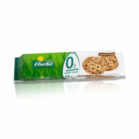 Ciastka z Kawałkami Czekolady Bez Dodatku Cukru 185 g Florbu