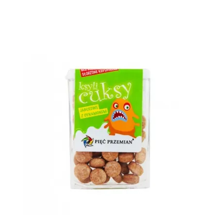 Cuksy - Cukierki z Ksylitolem Jabłkowe z Cynamonem 13 g - Simpatiko - Przecena Krótka Data Minimalnej Trwałości