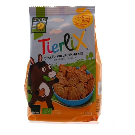 Herbatniki Orkiszowe dla Dzieci Zwierzęta Tierlies Bio 150 g  Bohlsener Muehle